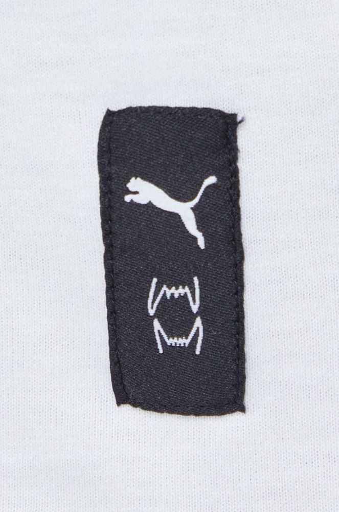 Бавовняна футболка Puma чоловічий колір бежевий з принтом фото 4
