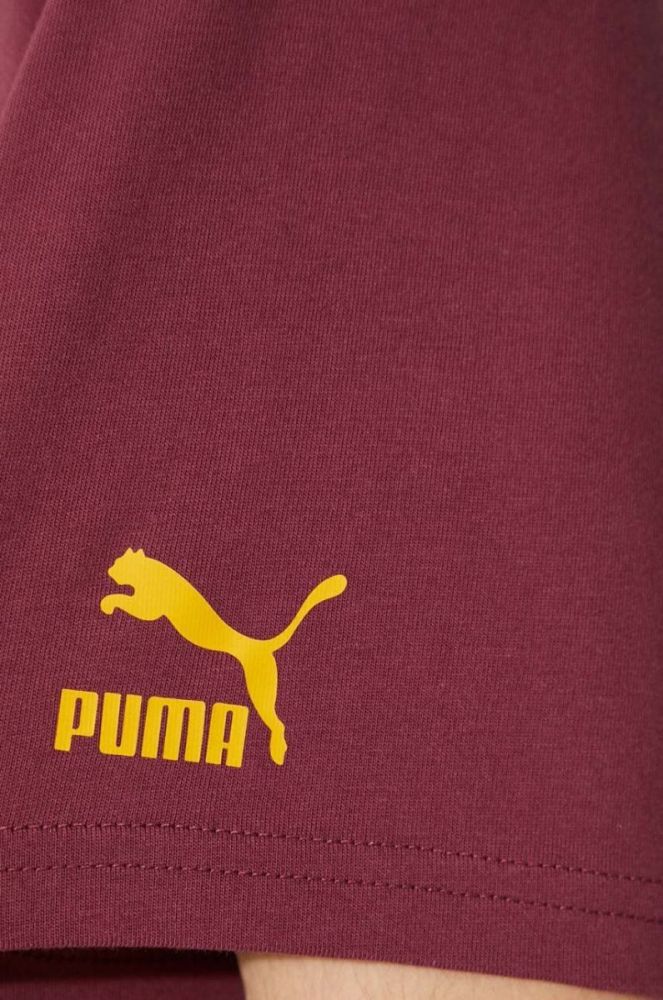 Бавовняна футболка Puma PUMA X STAPLE чоловіча колір бордовий з принтом фото 6