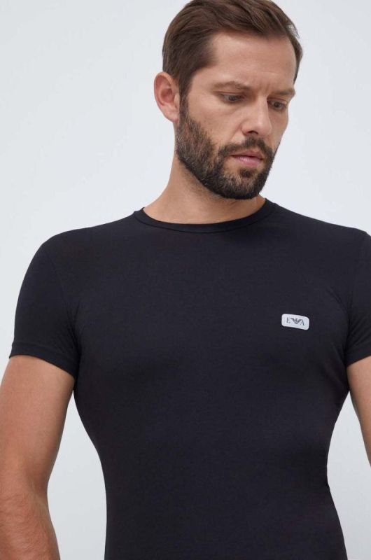 Футболка лаунж Emporio Armani Underwear колір чорний однотонний