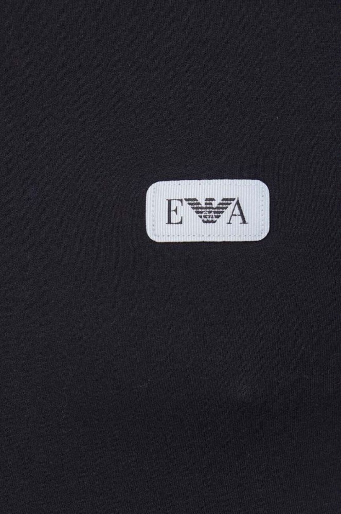 Футболка лаунж Emporio Armani Underwear колір чорний однотонний фото 4