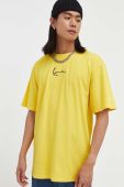 Бавовняна футболка Karl Kani колір жовтий з аплікацією (3447957)