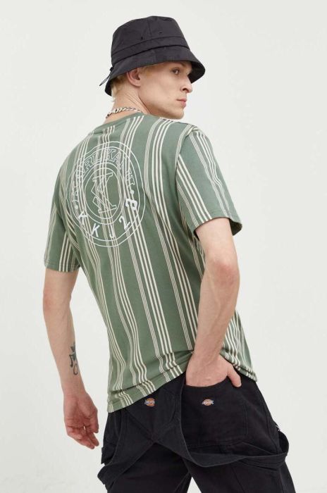 Бавовняна футболка Karl Kani колір зелений візерунок