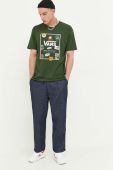 Бавовняна футболка Vans колір зелений з принтом (3380023)