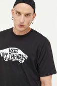 Бавовняна футболка Vans колір чорний з принтом (3380039)