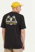 Бавовняна футболка Vans колір чорний з принтом (3380045)