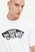 Бавовняна футболка Vans колір білий з принтом (3380079)