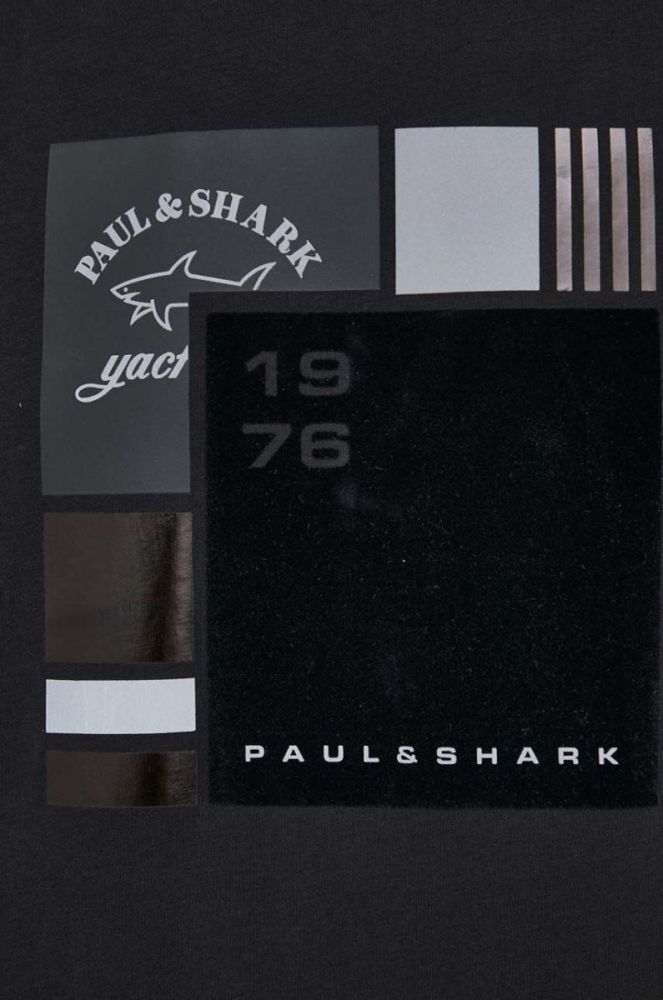 Бавовняна футболка Paul&Shark колір чорний з принтом (3370660) фото 5