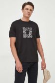 Бавовняна футболка Paul&Shark колір чорний з принтом (3370671)