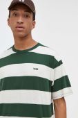 Бавовняна футболка Vans колір зелений візерунок (3483124)