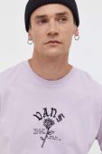 Бавовняний лонгслів Vans колір фіолетовий з принтом