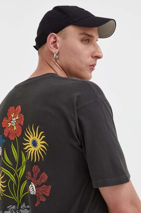 Бавовняна футболка Vans колір чорний з принтом (3539027)