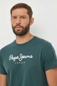 Бавовняна футболка Pepe Jeans колір зелений з принтом (3520737)