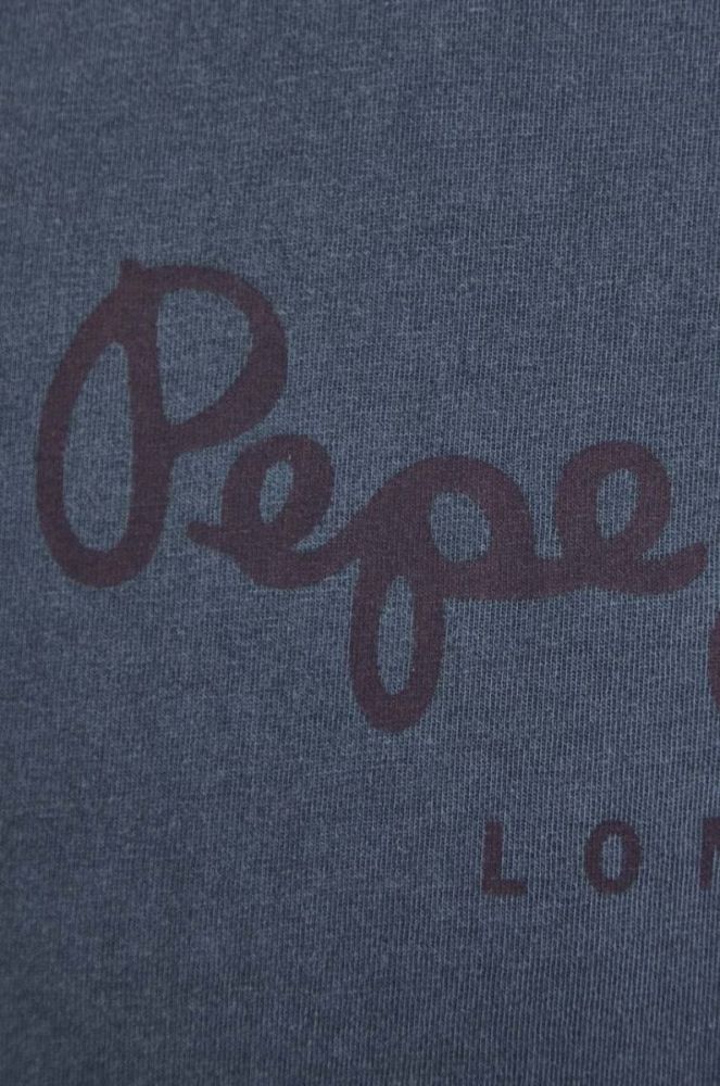 Бавовняна футболка Pepe Jeans Jayden колір синій з принтом фото 5