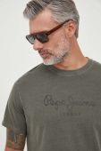 Бавовняна футболка Pepe Jeans JAYDEN колір зелений з принтом