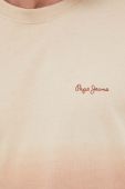 Бавовняна футболка Pepe Jeans колір бежевий візерунок