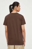 Бавовняна футболка Pepe Jeans колір коричневий з принтом