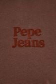 Бавовняна футболка Pepe Jeans колір коричневий однотонний (3594040)