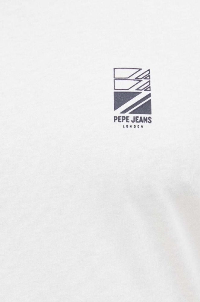 Бавовняна футболка Pepe Jeans Walter колір білий візерунок фото 5