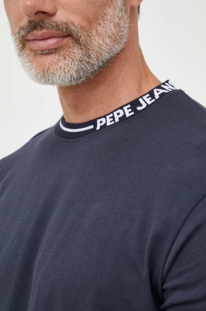 Бавовняна футболка Pepe Jeans WARIAN колір синій з принтом фото 5