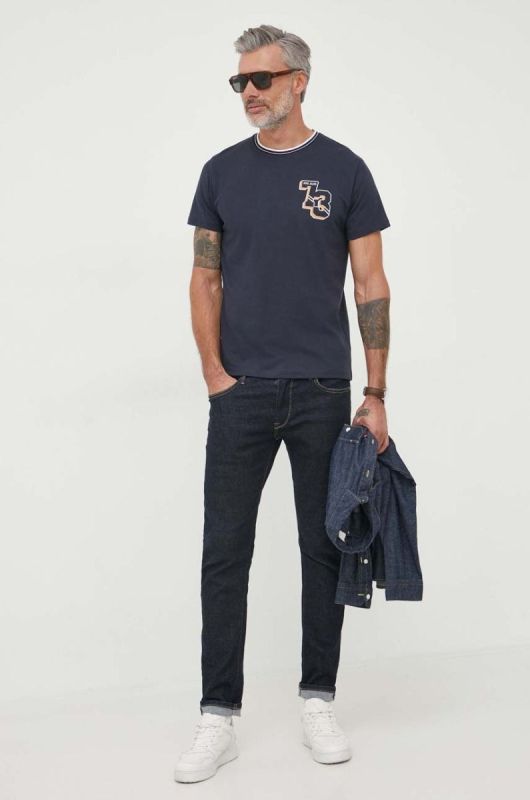 Бавовняна футболка Pepe Jeans WILLY колір синій з принтом фото 2