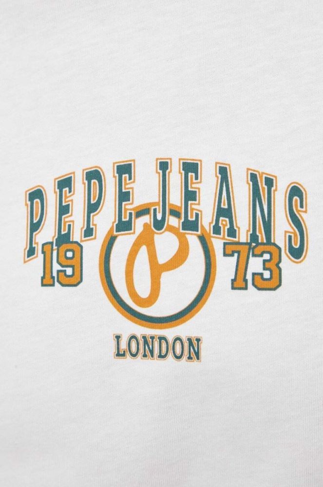 Бавовняна футболка Pepe Jeans колір білий з принтом (3501852) фото 5
