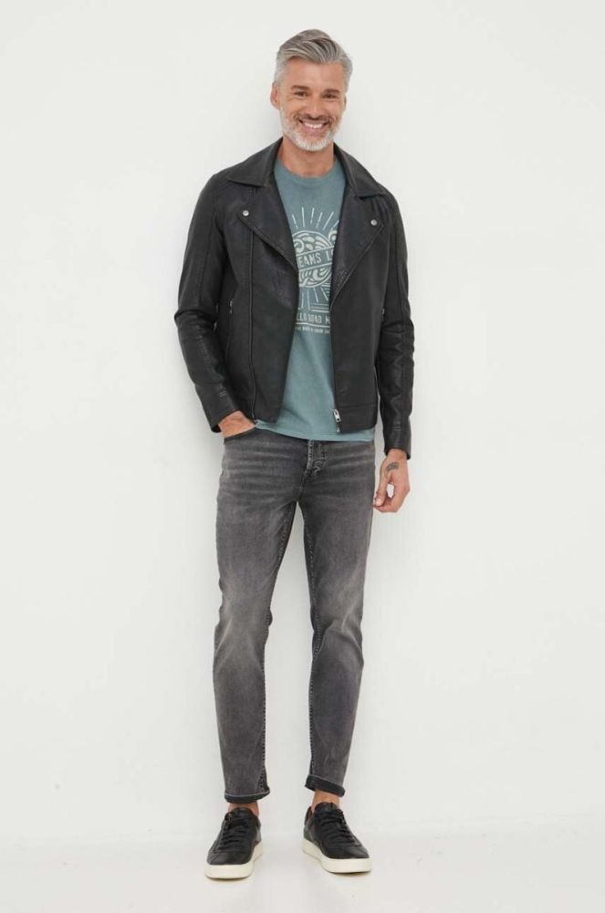 Бавовняна футболка Pepe Jeans Dorian Tee колір зелений з принтом фото 2