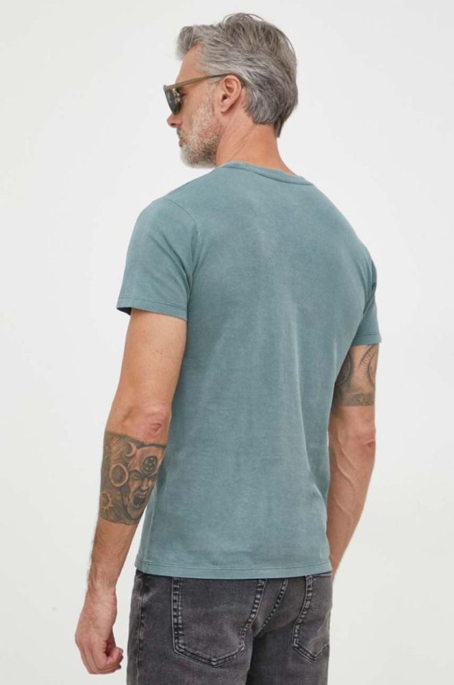 Бавовняна футболка Pepe Jeans Dorian Tee колір зелений з принтом фото 3