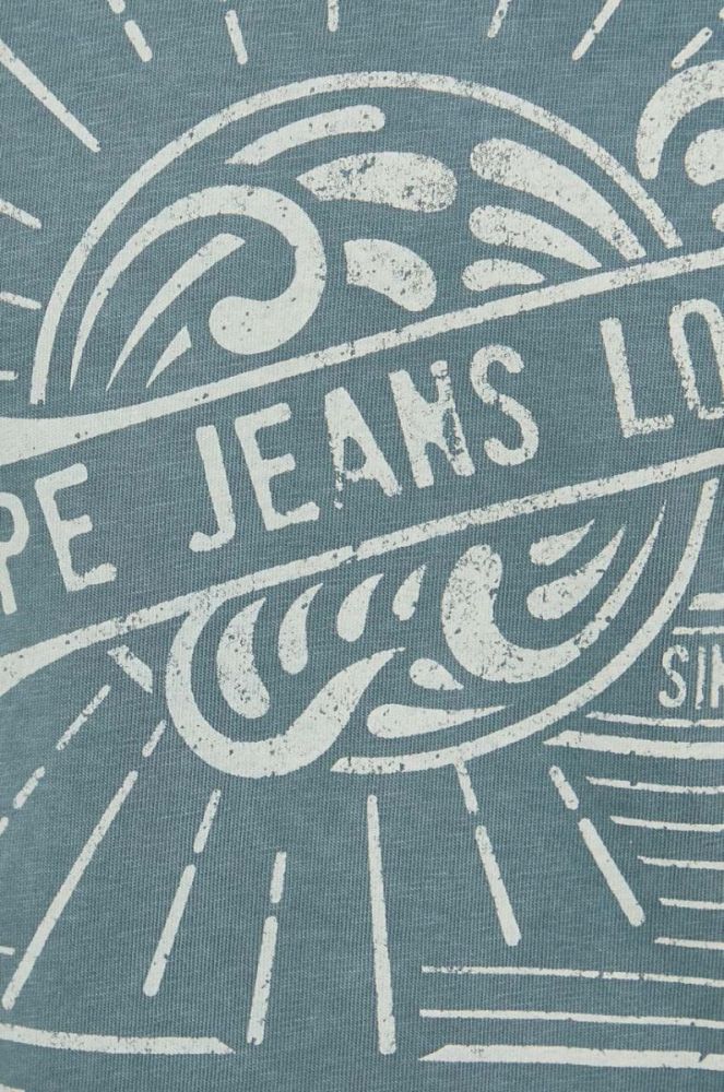 Бавовняна футболка Pepe Jeans Dorian Tee колір зелений з принтом фото 5