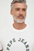 Бавовняна футболка Pepe Jeans Westend колір бежевий з принтом
