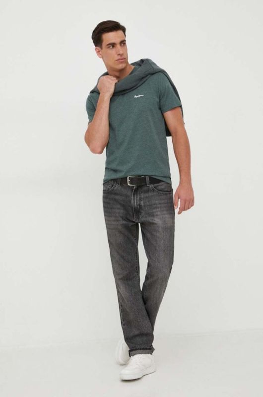 Футболка Pepe Jeans Nouvel чоловіча колір зелений однотонний фото 2
