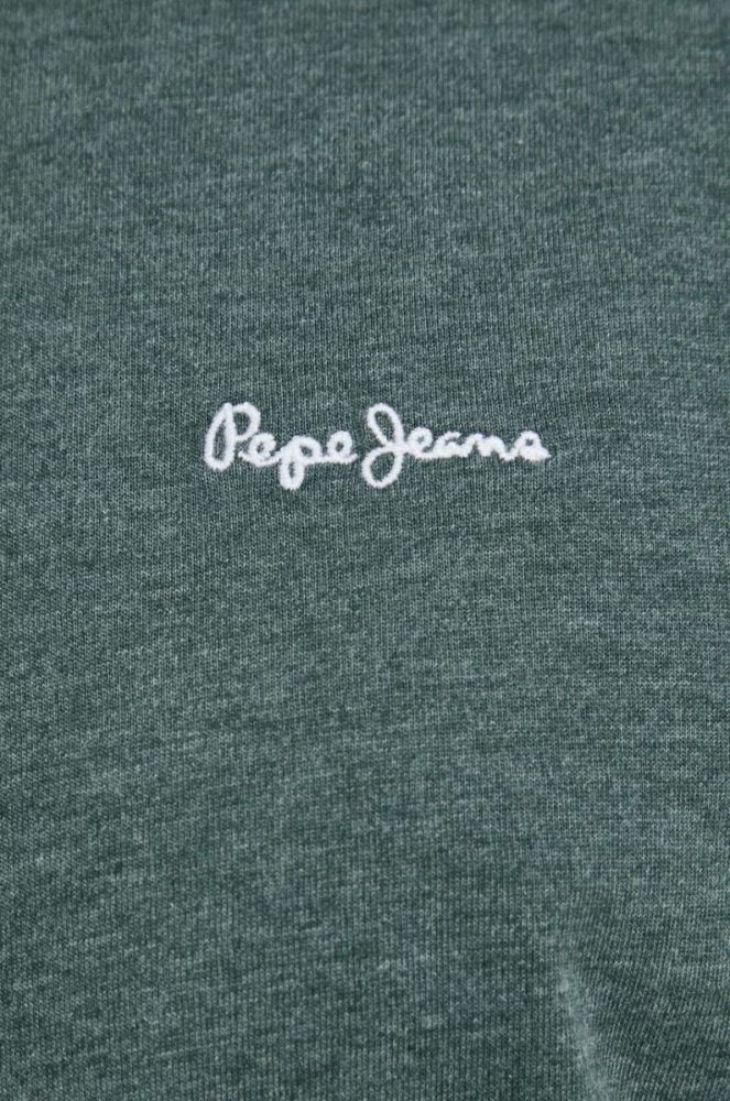 Футболка Pepe Jeans Nouvel чоловіча колір зелений однотонний фото 5