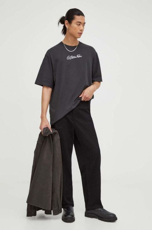 Бавовняна футболка G-Star Raw колір сірий з аплікацією (3439787) фото 2