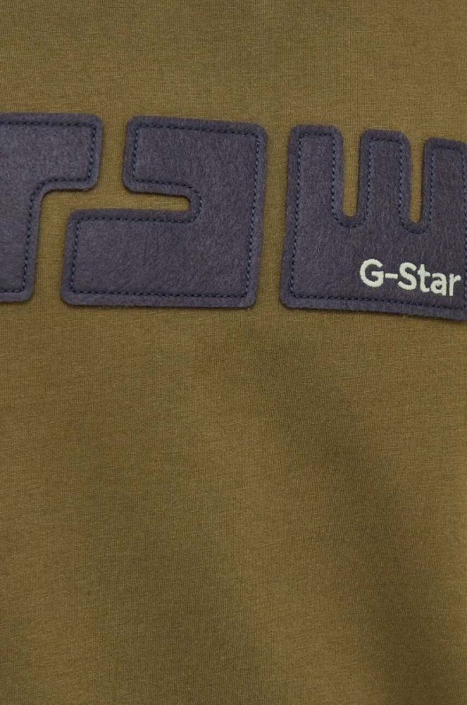 Бавовняна футболка G-Star Raw колір зелений з аплікацією (3475272) фото 5