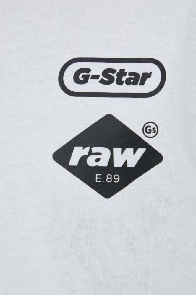Бавовняна футболка G-Star Raw колір білий з принтом (3439807) фото 5