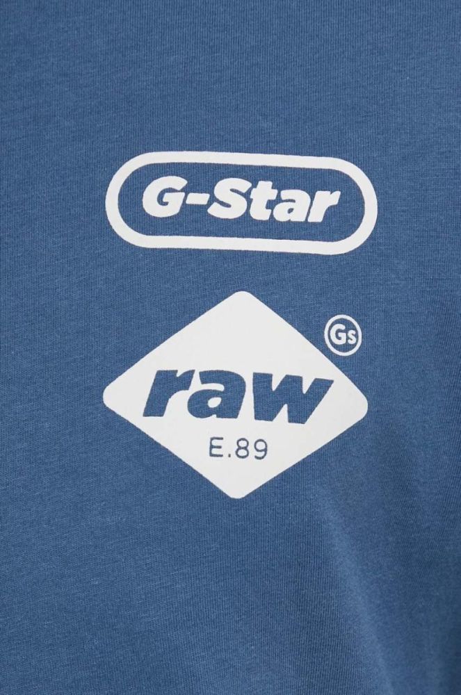 Бавовняна футболка G-Star Raw колір синій з принтом (3439813) фото 5