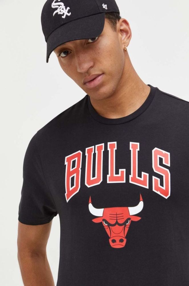 Бавовняна футболка New Era колір чорний з принтом CHICAGO BULLS (3587075) фото 4