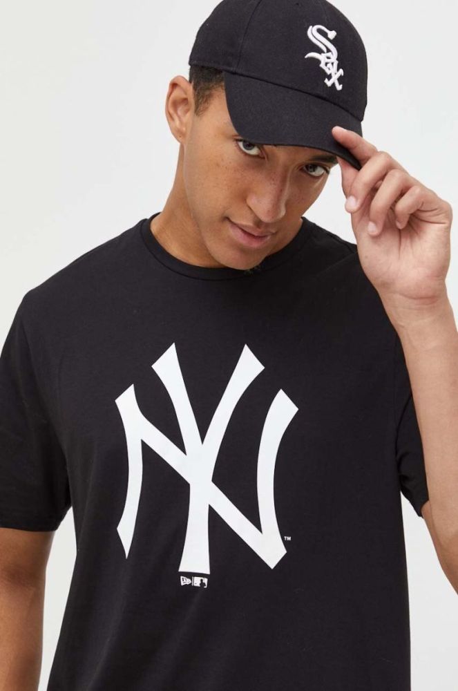 Бавовняна футболка New Era колір чорний з принтом NEW YORK YANKEES фото 4
