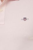 Бавовняне поло Gant колір рожевий однотонний (3339344)