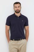 Бавовняне поло Gant колір синій однотонний (3339338)