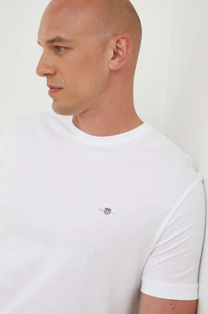Бавовняна футболка Gant колір білий однотонний (3339369)