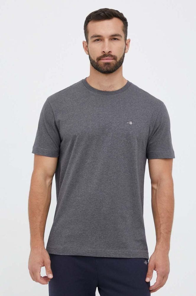 Бавовняна футболка Gant колір сірий однотонний (3339362)