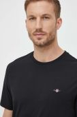 Бавовняна футболка Gant колір чорний однотонний (3543615)