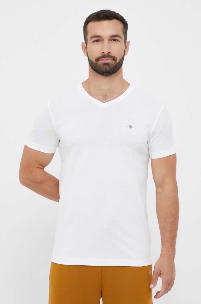 Бавовняна футболка Gant колір білий однотонний (3343083)