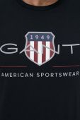 Бавовняна футболка Gant колір чорний з принтом (3343095)