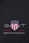Бавовняна футболка Gant колір чорний з аплікацією (3543653)