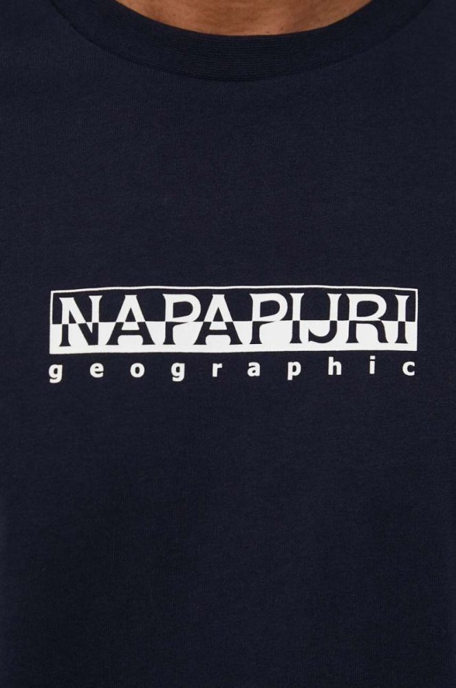 Бавовняна футболка Napapijri колір синій з принтом (3389001) фото 5