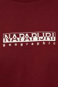 Бавовняна футболка Napapijri колір бордовий з принтом (3389005)