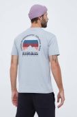 Бавовняна футболка Napapijri колір сірий з принтом (3487086)