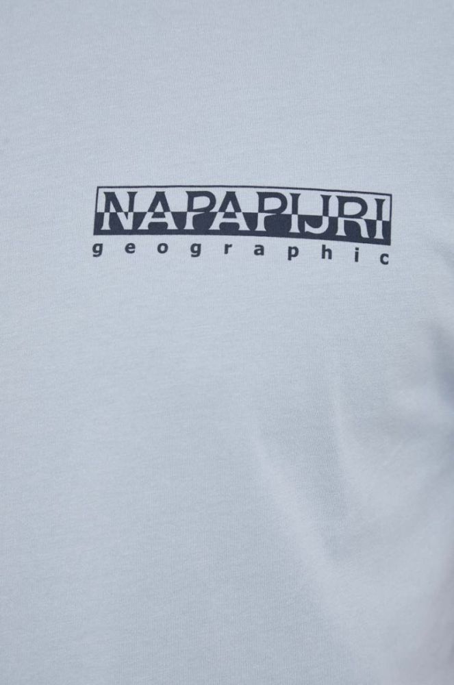 Бавовняна футболка Napapijri колір сірий з принтом (3487086) фото 5