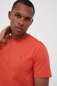Бавовняна футболка Napapijri колір помаранчевий однотонний